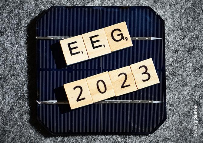 "EEG 2023" auf Solarzelle