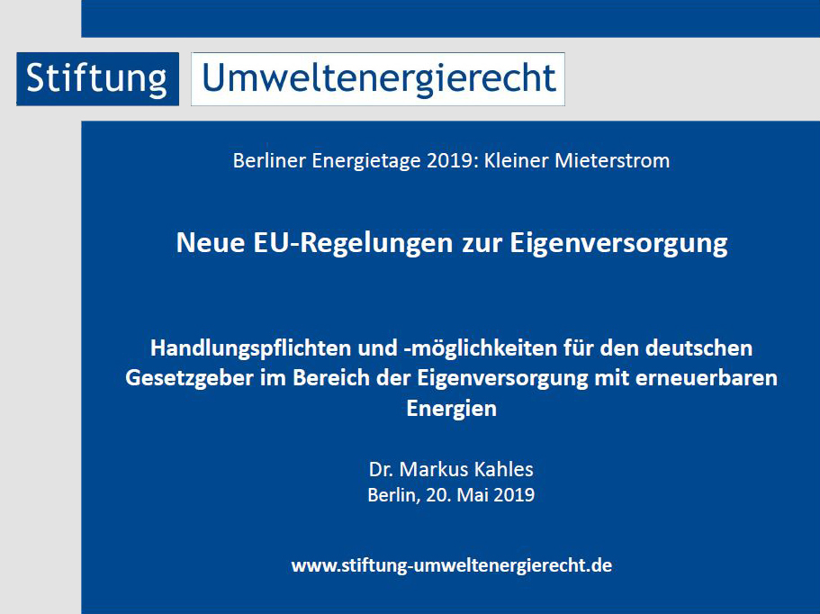 Vortrag Berliner Energietage