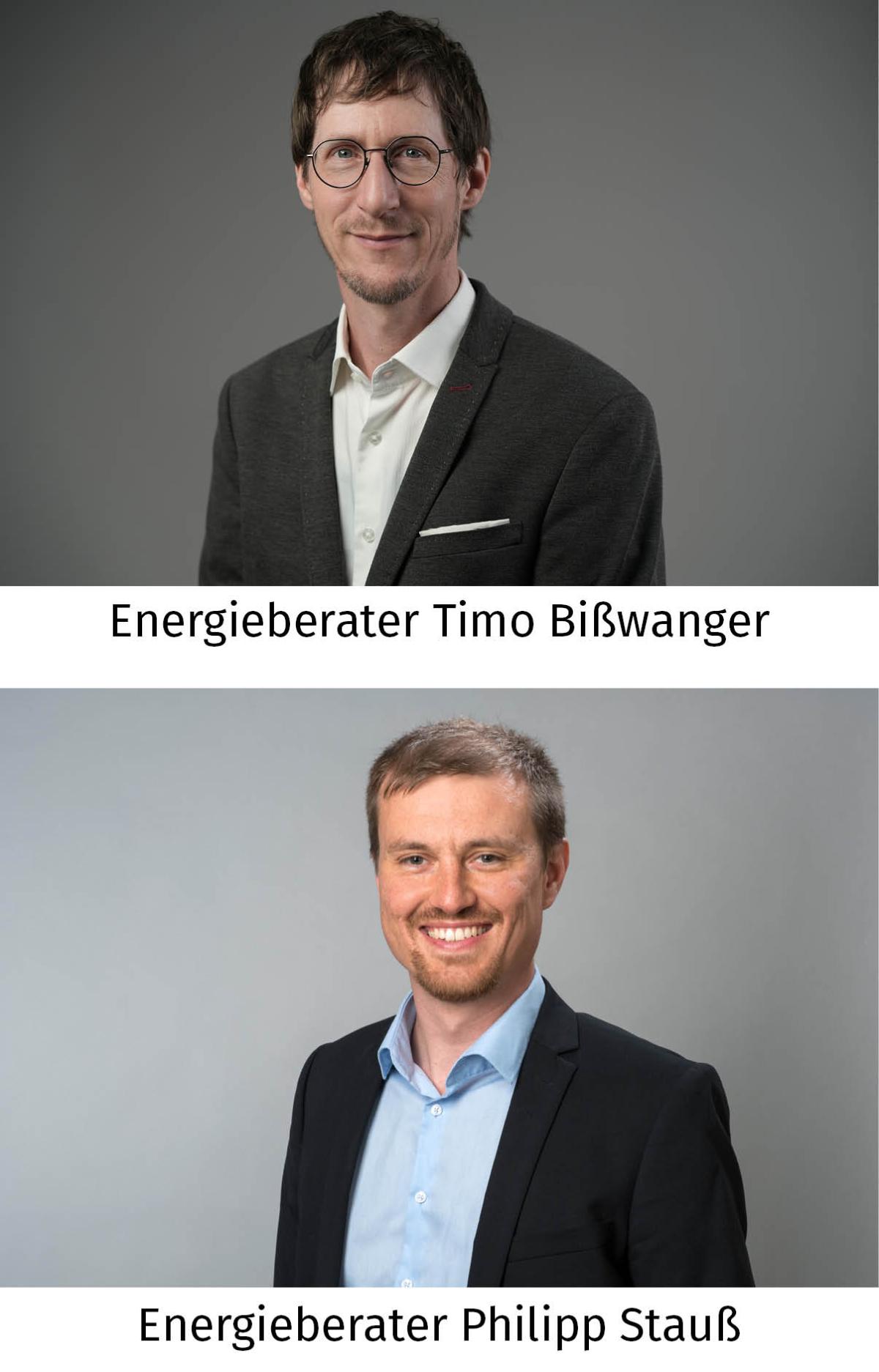 Energieberater Timo Bißwanger und Philipp Stauß von der Verbraucherzentrale NRW im Rhein-Sieg-Kreis