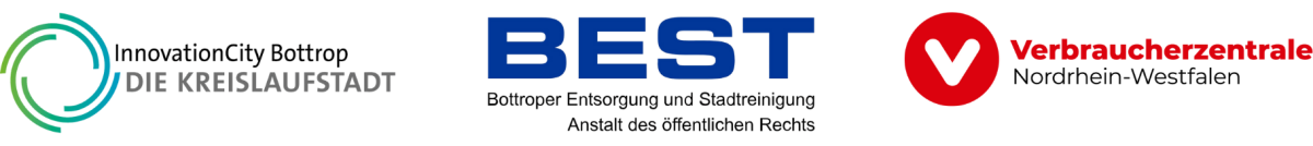 Logos der  Stadt Bottrop, der BEST AöR und der Verbraucherzentrale NRW