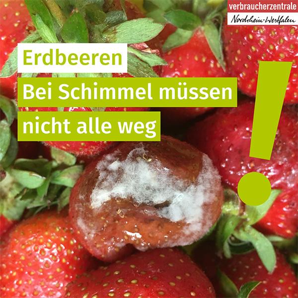 Erdbeeren mit einer schimmeligen dazwischen