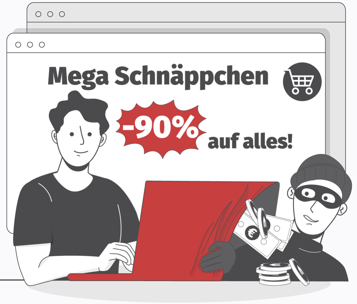 Grafik Fakeshop mit Lockangebote