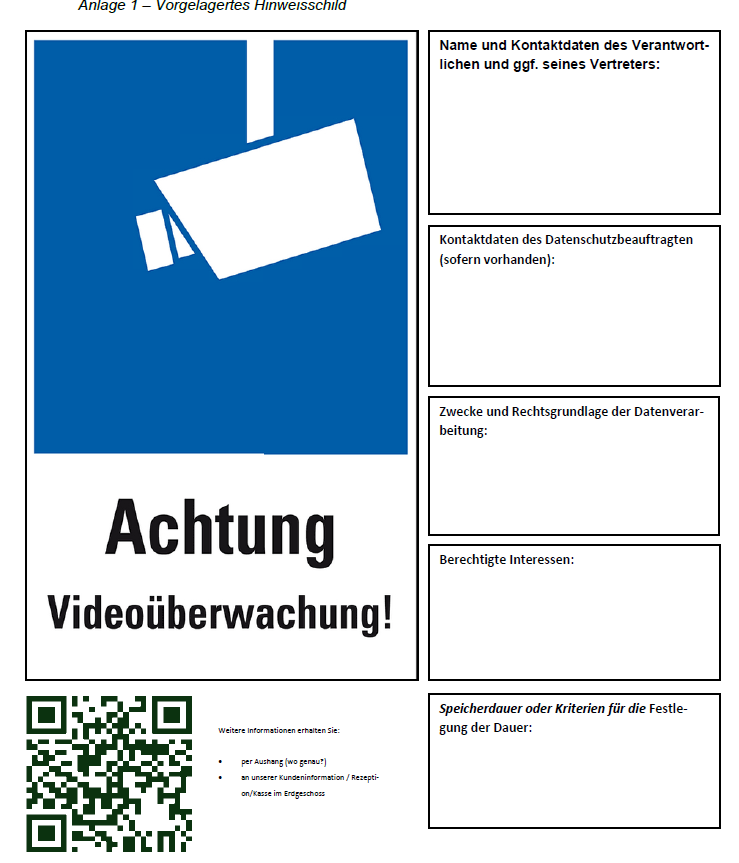 Hinweisschild Videoüberwachung