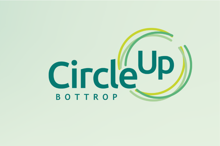 Farbiger Hintergrund mit dem Text "CircleUp Bottrop"