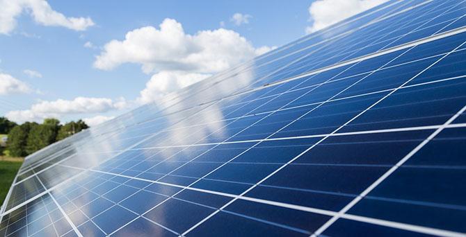 Photovoltaikmodul vom Nahem