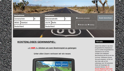 screenshot Routenplaner