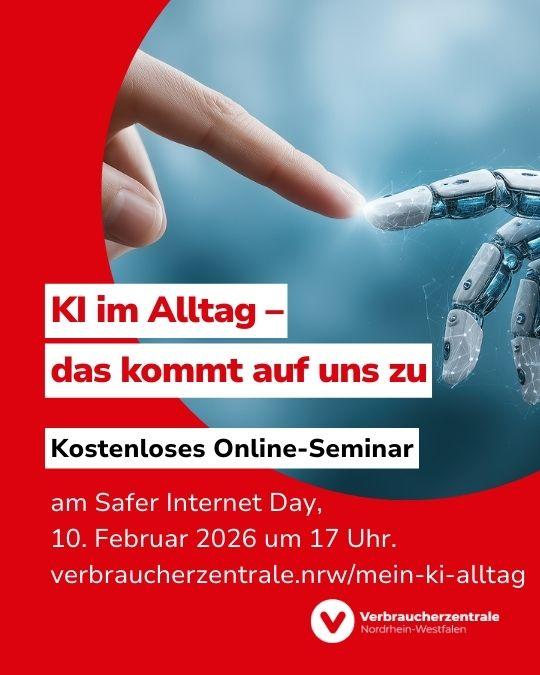 Weiße Schrift auf roter Fläche: "Mehr als 100.000.€ haben Kund:innen der Sparkasse KölnBonn dank unserer Sammeklage gegen überhöhte Kontogebühren bereits erhalten." Darunter das Logo der Verbraucherzentrale.