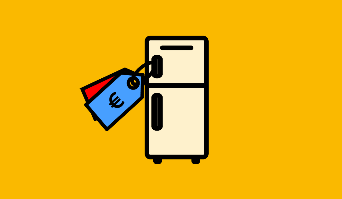 Kühlschrank mit Preisschild