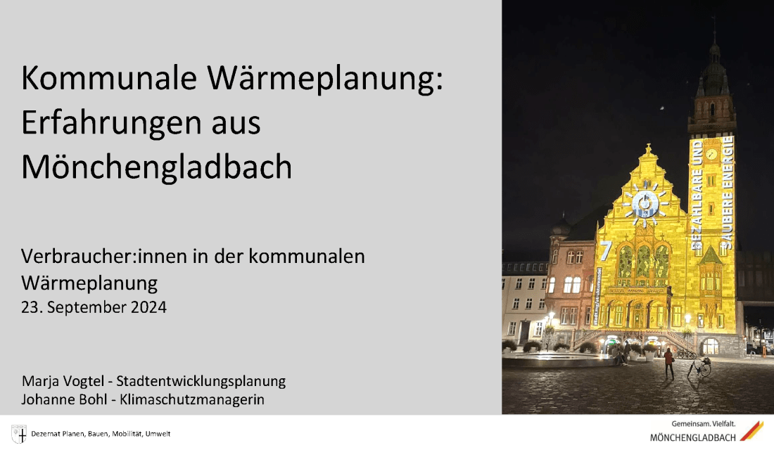 Kommunale Wärmeplanung Stadtverwaltung Mönchengladbach 2024