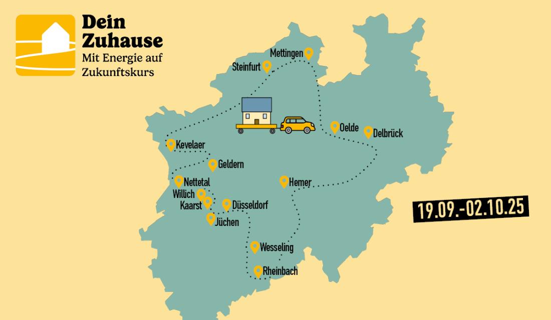 Karte mit Tourstopps