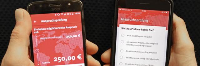 Zwei Smartphones mit der App
