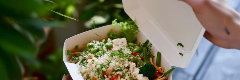 Eine Mahlzeit in einer to-go-Box