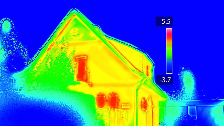 Thermografie-Aufnahme eines Gebäudes