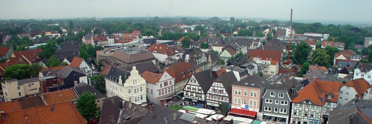 Luftbild der Altstadt Unna