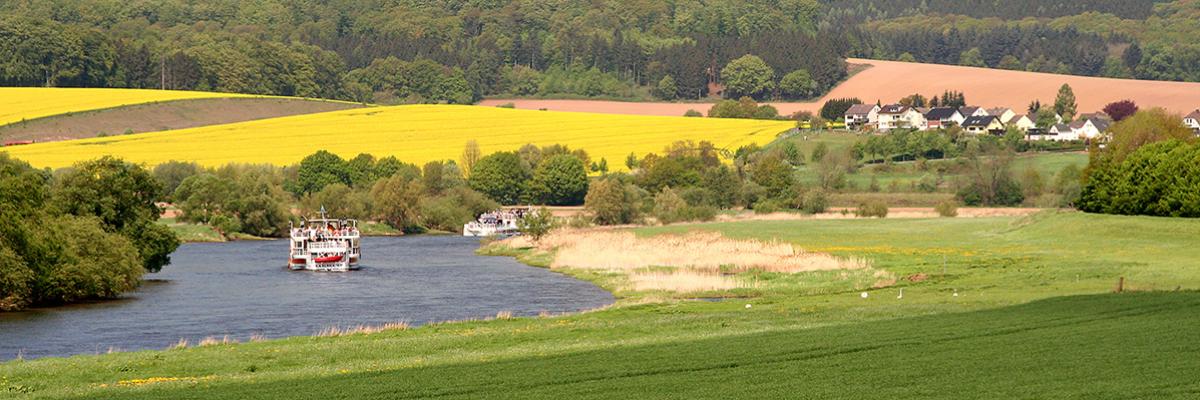 Weserlandschaft bei Höxter ausderLuft fotografiert