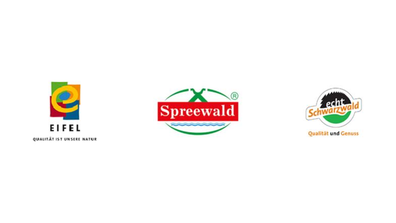 Logos von Regionalinitiativen wie "Spreewald" und "echt Schwarzwald"