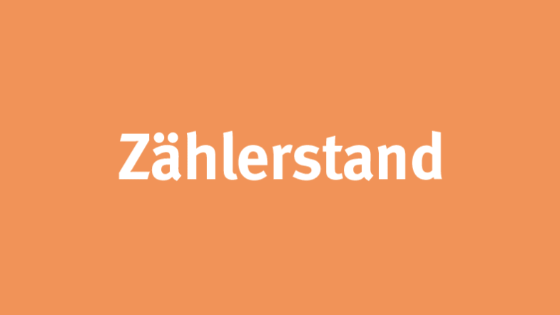 Schriftzug Zählerstand