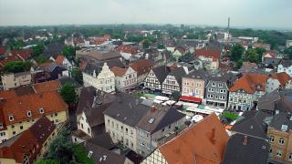 Luftbild der Altstadt Unna