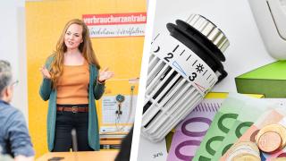 Vortragssituation & Thermostat, Geldscheine, Lichtschalter