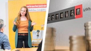 Vortragssituation & Stromzähler, Münzen