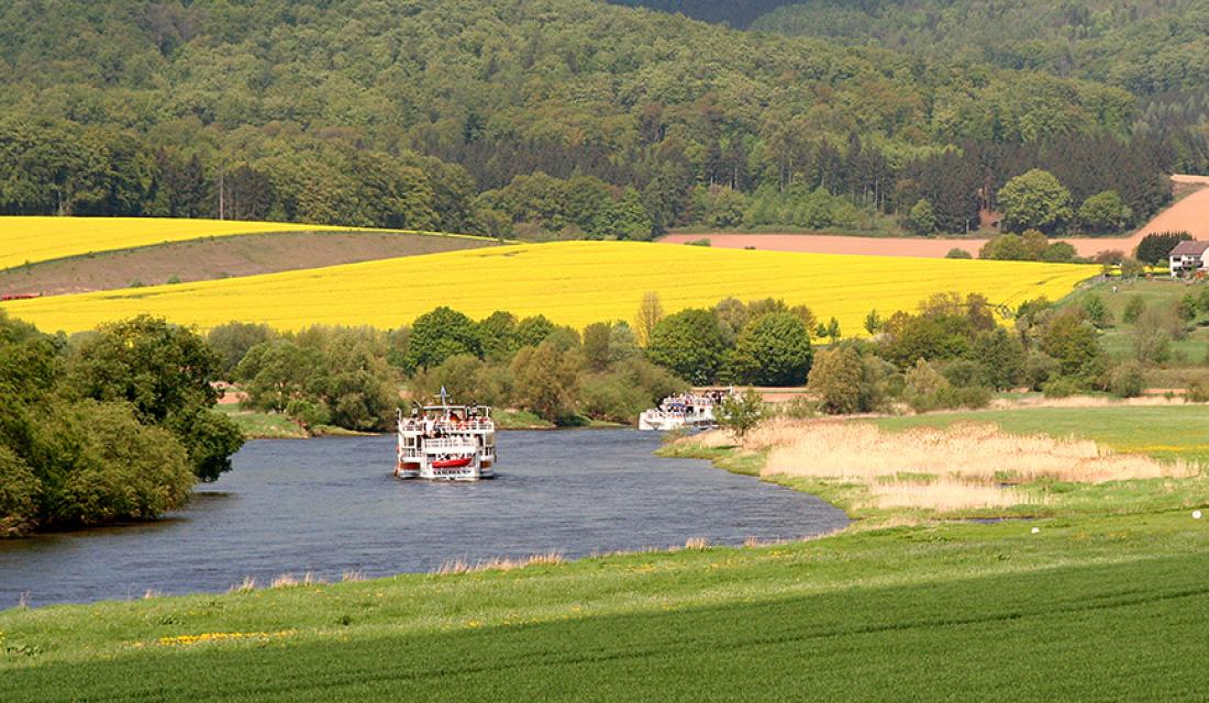 Weserlandschaft bei Höxter ausderLuft fotografiert